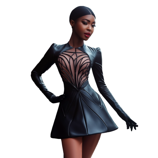 Vote: Enchantress - Long Sleeve Leather Mini Dress